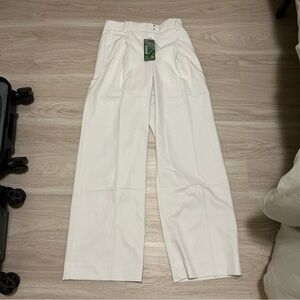 NWT Amour Vert White Pleated Trousers